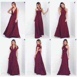 Lulu's Convertible Wrap Dress in Wine Color size Small